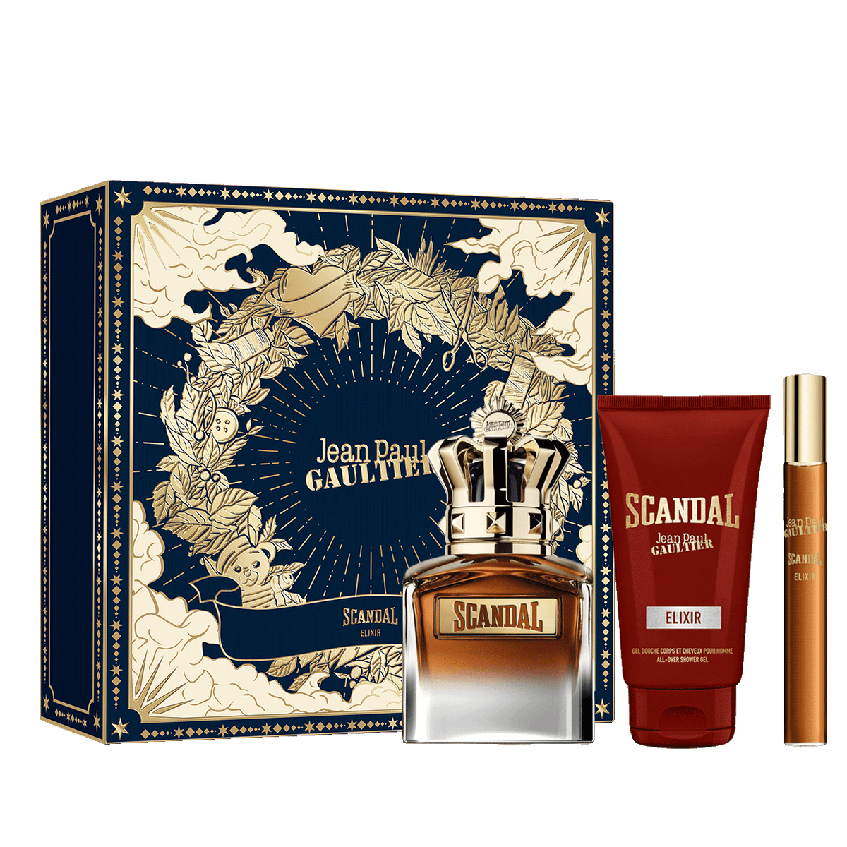 Jean Paul Gaultier Scandal pour Homme Elixir 3.4 oz, Shower Gel and Travel Spray